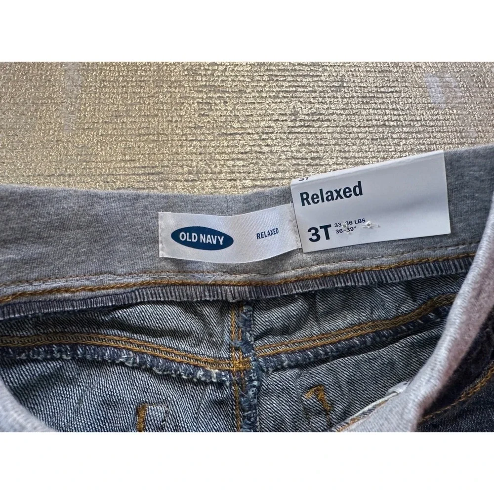 OLD NAVY Toddler Boys Denim Dark Relaxed Fit Pull On Comfort Waist Jeans NWT 3T